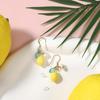 Cute Lemon Dangle Earrings for Women, Resin Yellow Lemon Hoop Earrings Minimal Fashion Fruits Dangling Earring for Women Sweet Earring