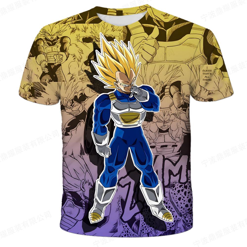 3D T-shirt Summer Short Sleeve O-Neck Goku Vegeta Men's Casual Tee