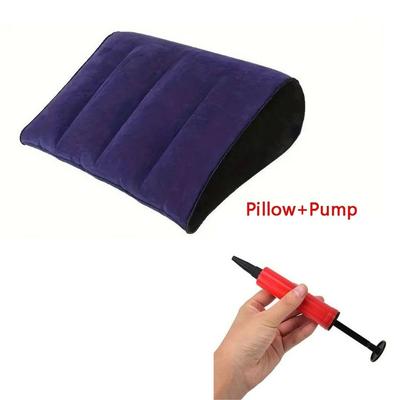 New PVC Flocking Silicone Pillow Blue+Black Inflatable Magic Cushion Triangle Cylinder Wedge Soft Inflatable Pillow Home