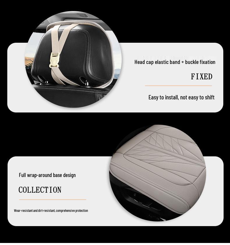 2025 All-Season Universal Breathable Leather Car Seat Cover Set - 5-Seat, Full Surround, Three-Piece