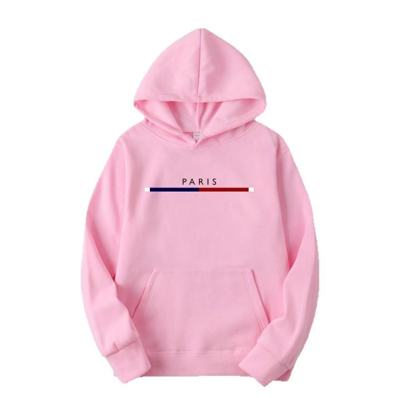 Men's Paris Print Unisex Hoodie: Velvet Sportswear, Fashion Streetwear, Casual Loose Fit, Breathable Pullover