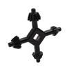 4 In 1 Cross Chuck Key Multifunctional Zinc Alloy Star Wrench 4 Way Chuck Key Spanner Ratchet Socket Star Wrench Black