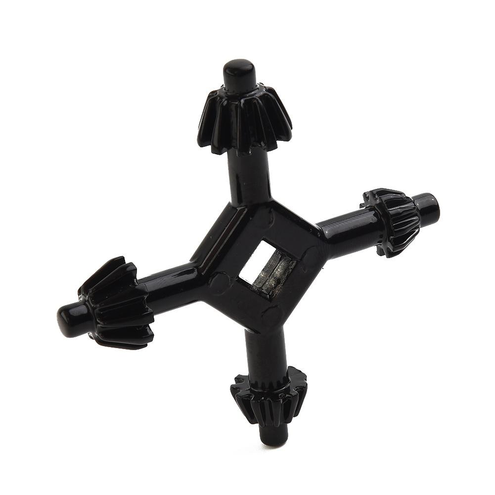 4 In 1 Cross Chuck Key Multifunctional Zinc Alloy Star Wrench 4 Way Chuck Key Spanner Ratchet Socket Star Wrench Black
