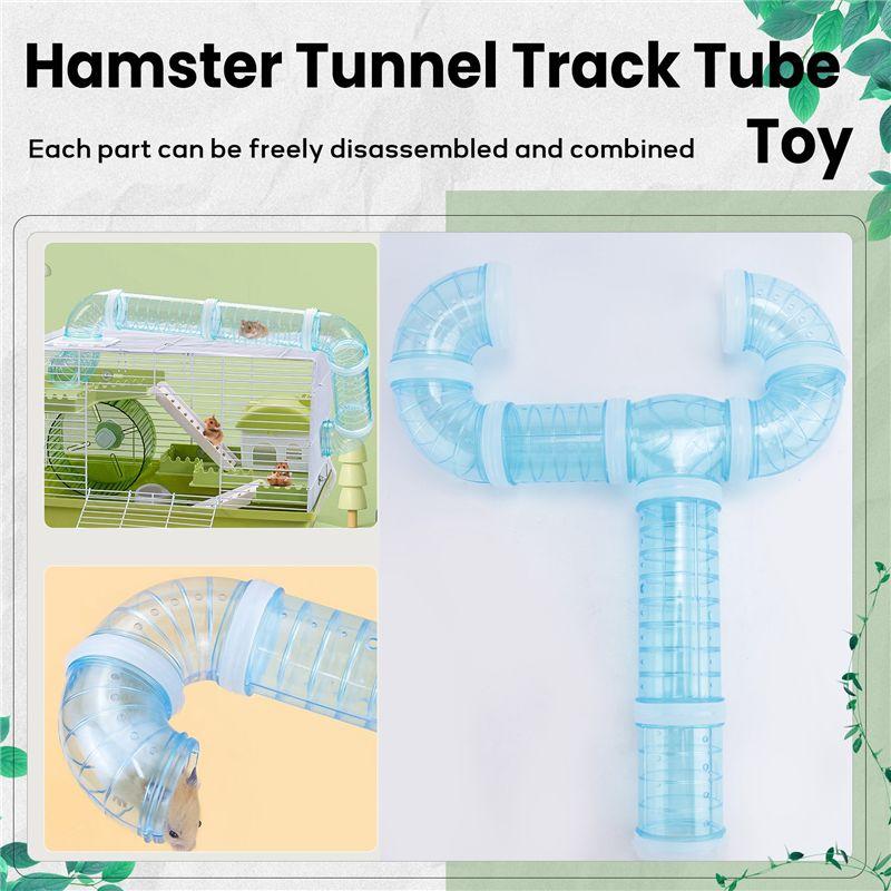 Practical-Hamster Tubes, Adventure External Pipe Set Hamster Cage To Expand Space DIY Creative Connection Tunnel Blue