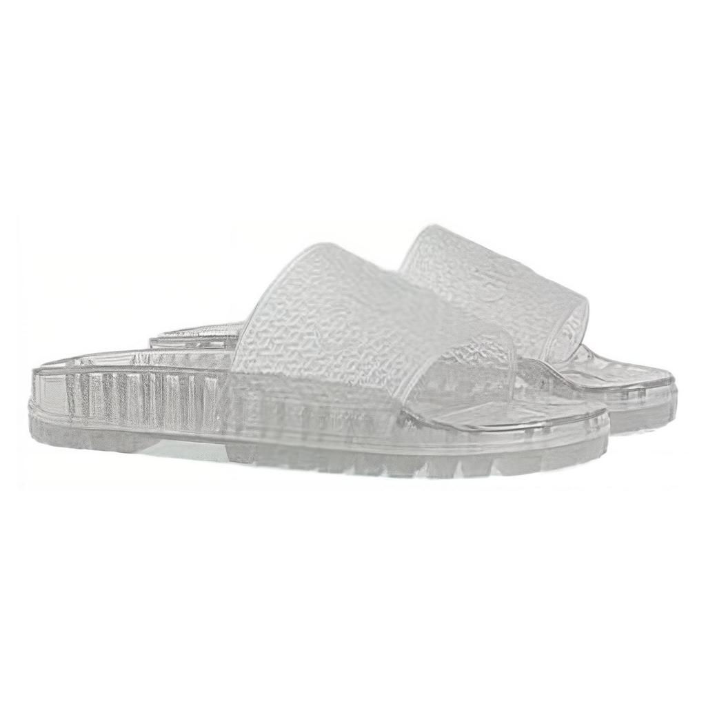 Adidas Rubber Slip-On Round Toe Slide Sandals Women Footwear White Gray 721228 JAACP 8300