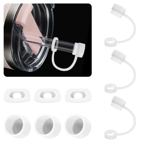 Stanley Straw Covers & Spill Stoppers, Set of 9 | Fits Stanley Quencher H2.0 40oz and 30oz | Stanley Cup Accessories, Straw Cover Caps, Square and Rou