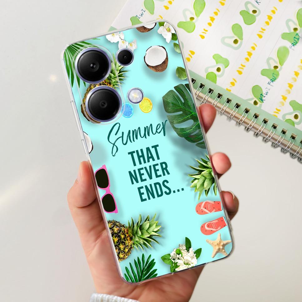 For Xiaomi Redmi Note 13 Pro 4G Case Beautiful butterfly flower TPU Soft Silicone Cover For Xiaomi Poco M6 Pro Bumper Phone Case