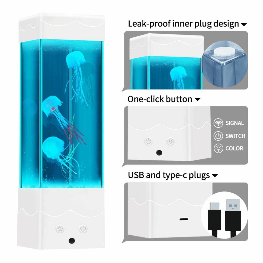 Color-Changing Night Light USB Charging Desktop Light Creative LED Jellyfish Lamp  Bedroom