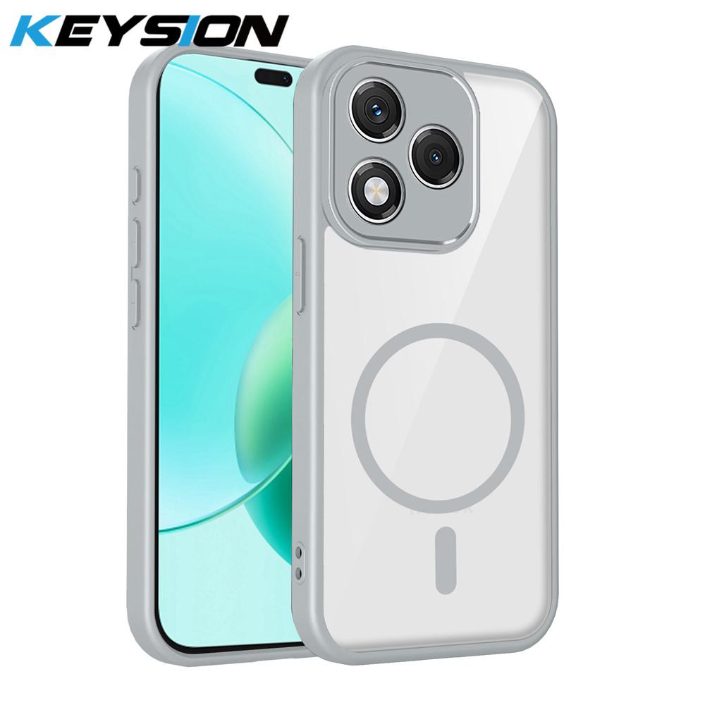 

KEYSION Transparent Magnetic Phone Case for HONOR 400 Pro Soft Silicone+PC HD Clear Shockproof Back Cover for Honor 400 Lite 5G for Honor 400 Lite сірий