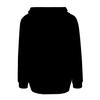 European & American Women's Casual Printed Black Hooded Sweatshirt with Patch Pocket - Drawstring MH612