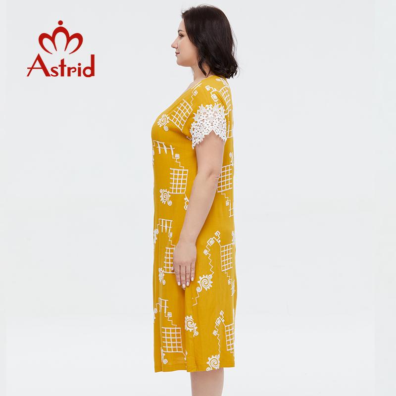 Astrid Women's Summer Dress 2023 Elegant Dress Long Cotton Oversize Office Embroidery Pattern Lace Cuff Design New In Dresses
