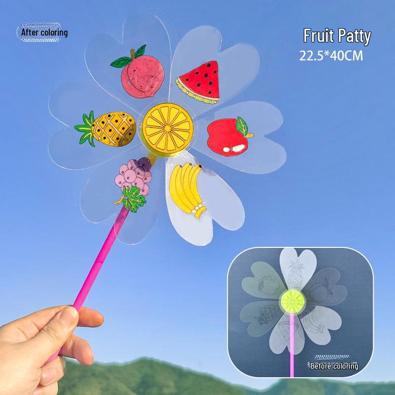Large Transparent PVC Rotating Windmill - DIY Handmade for Children Outdoor Decoration