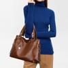 Stylish Leather Tote Bag Trendy Rivet Decor Shoulder Bag for Women