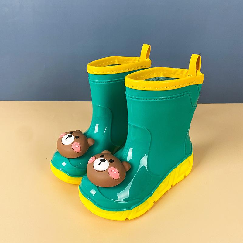 Children's rain shoes women's removable cartoon water shoes non-slip waterproof rain boots young children medium and small children baby boy boots