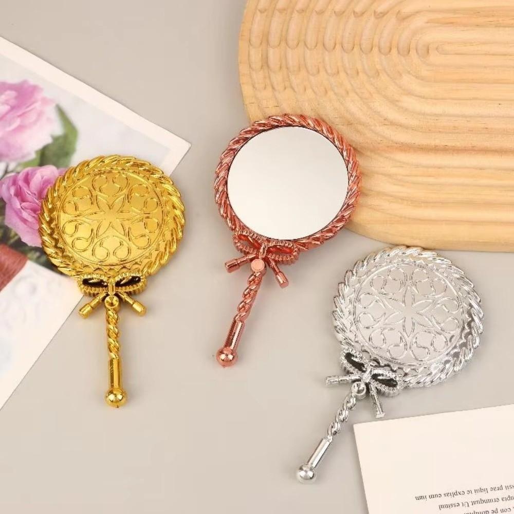 Noble Ancient Court Style Handheld Makeup Mirror Round Shape Round Cosmetic Mirror Cosmetic Use