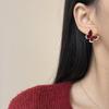2025 Koreanischer Stil Rote Schmetterlingsohrringe: Elegante, vielseitige High-End-Modeaccessoires für Damen