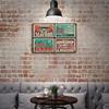 1-Pack Distressed Industrial Wall Plaque, 20×30cm and 30×40cm, Rusty Metal Decoration for Restaurant, Home or Cafe