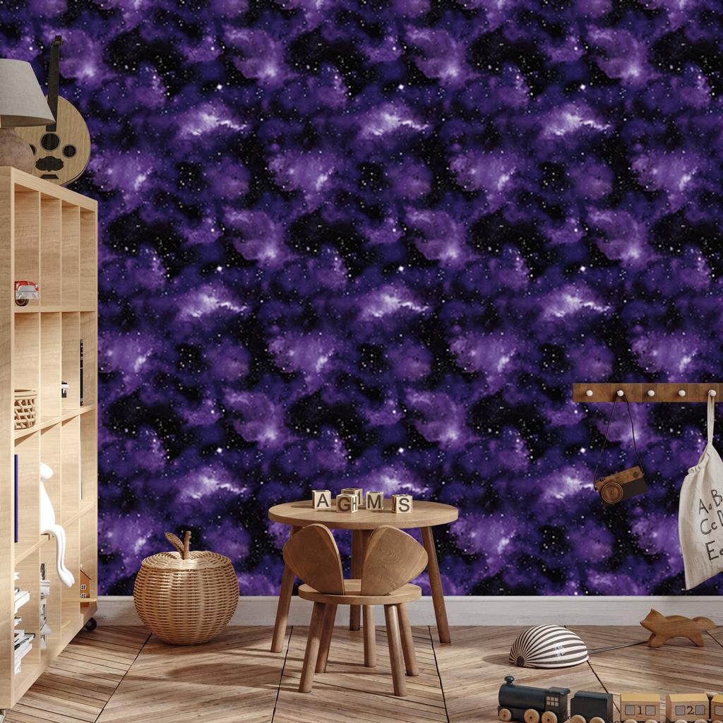 Watercolor Galaxy Indigo and Violet Wallpaper for Living Room and Bedroom 50x1000
