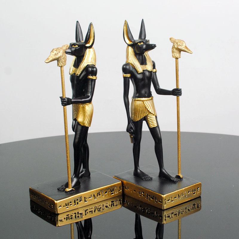Anubis Resin Arts And Crafts Jackal Ornament Dog Pharaoh Pyramid Sculpture Egypt Travel Souvenir Home Decoration Gift