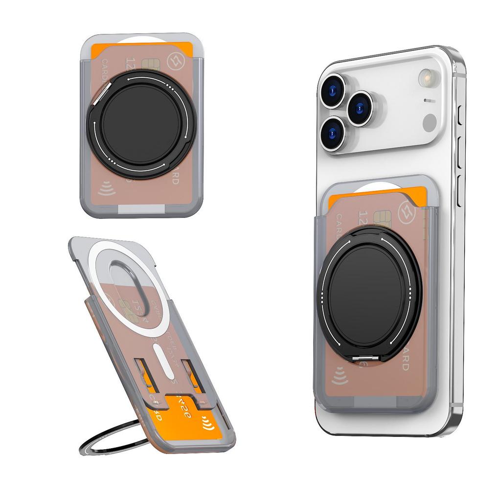 MagSafe Card Holder with 360° Rotating Bracket for iPhone