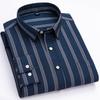 Men's Oxford Shirts Long Sleeve 100% Cotton Casual Plaid Soft Regular Fit Formal Dress Shirt Social Blouse Male Clothes 6XL 7XL