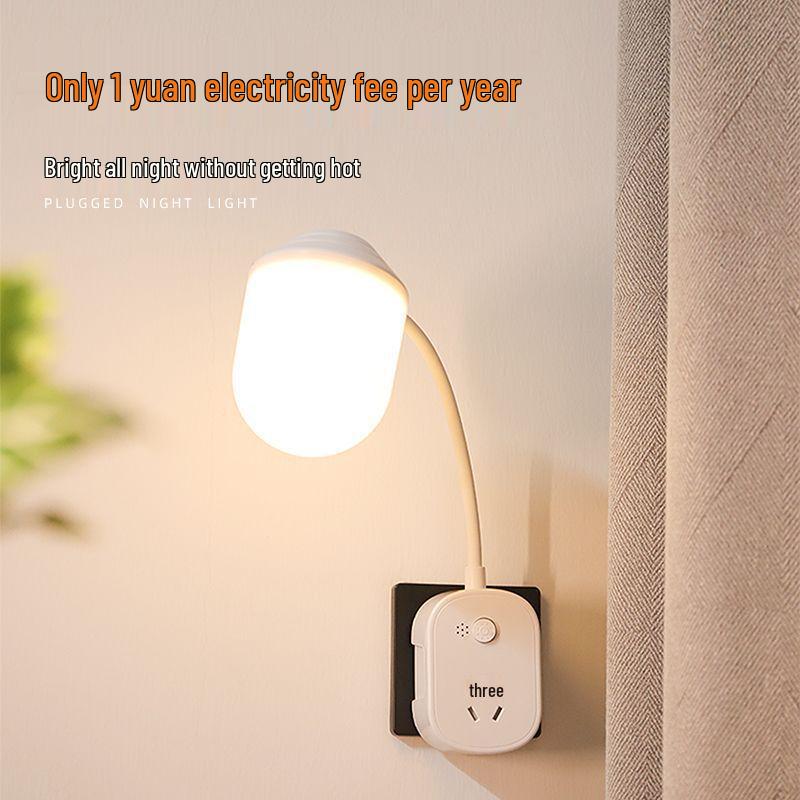 Smart Voice-Control Night Light Plug-in for Bedside - Soft, Warm Milk Glow