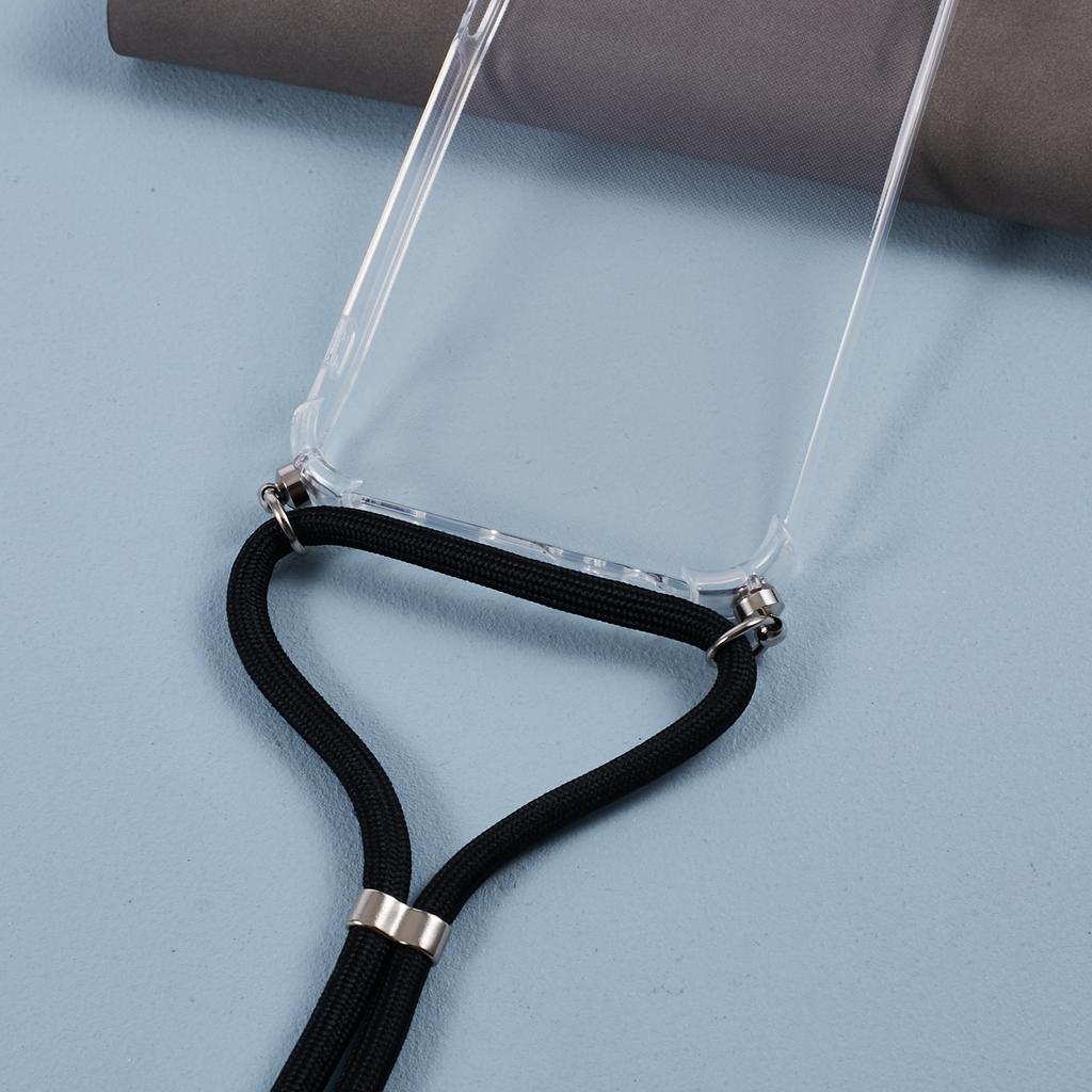 For Samsung Galaxy A15 4G Clear Case Four Corner Protection TPU Cover with Lanyard