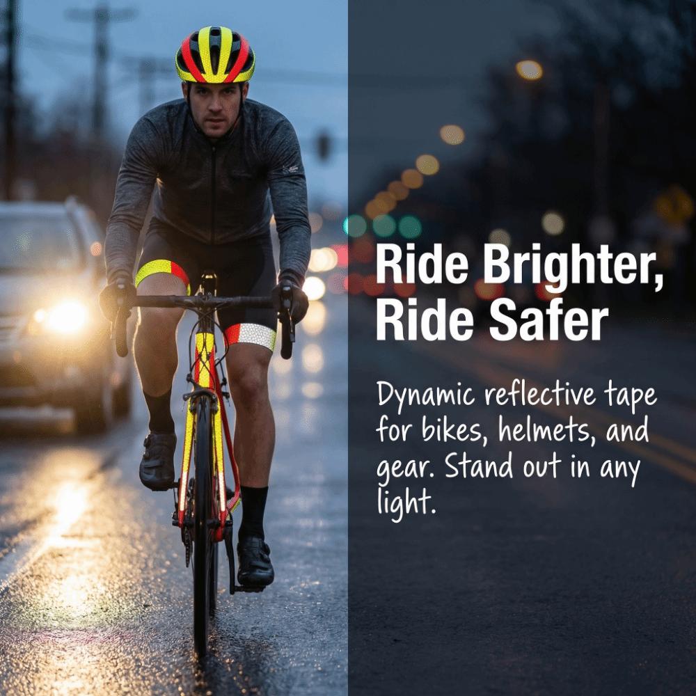 5 Stück Sechseckmuster Fahrrad Reflektierendes Band Wasserdichtes Fahrrad Leuchtstreifen DIY Dekoration