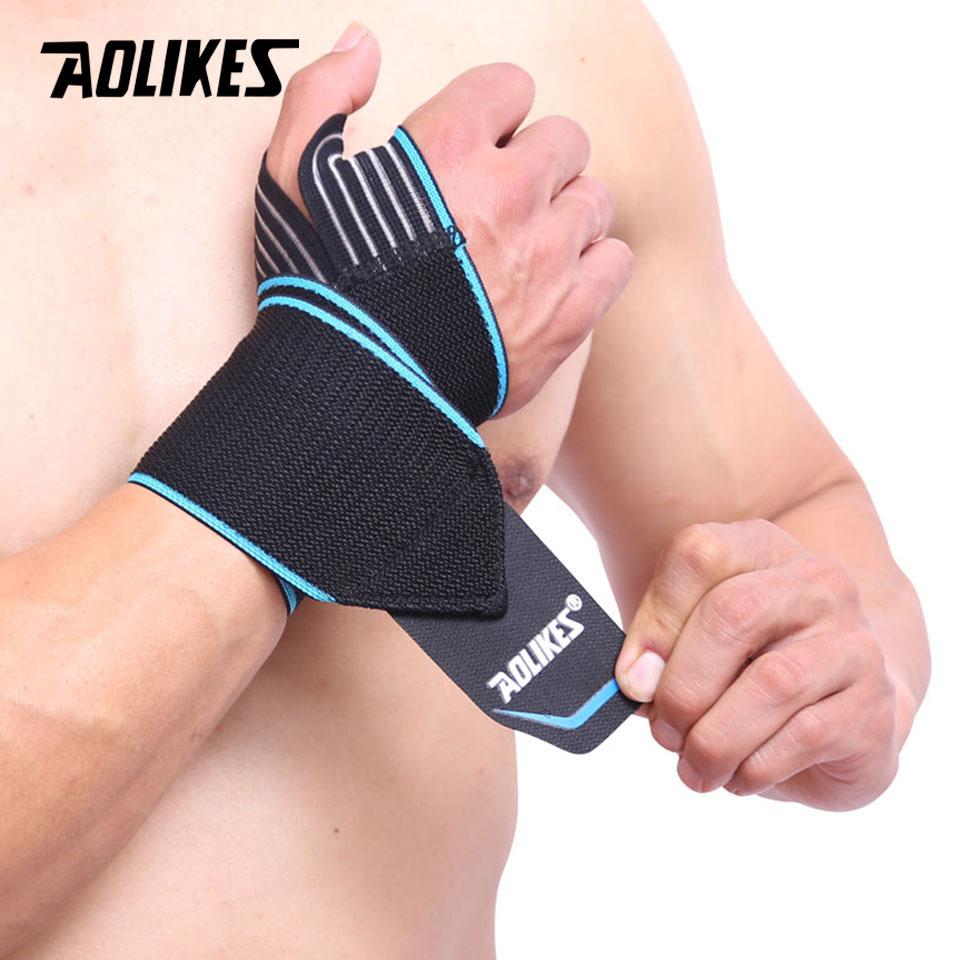 AOLIKES 1PCS Adjustable Opening Design Weight Lifting Wristband Wrist Support Brace Straps Wraps 1