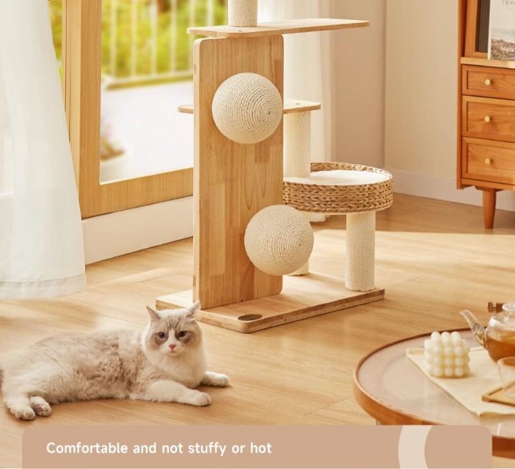 Available Sustainable Different Design Classic Good Size Cat Scratcher Solid Wood Large Cat Tree Hot Sale Sisal Cat Scratcher бежевый