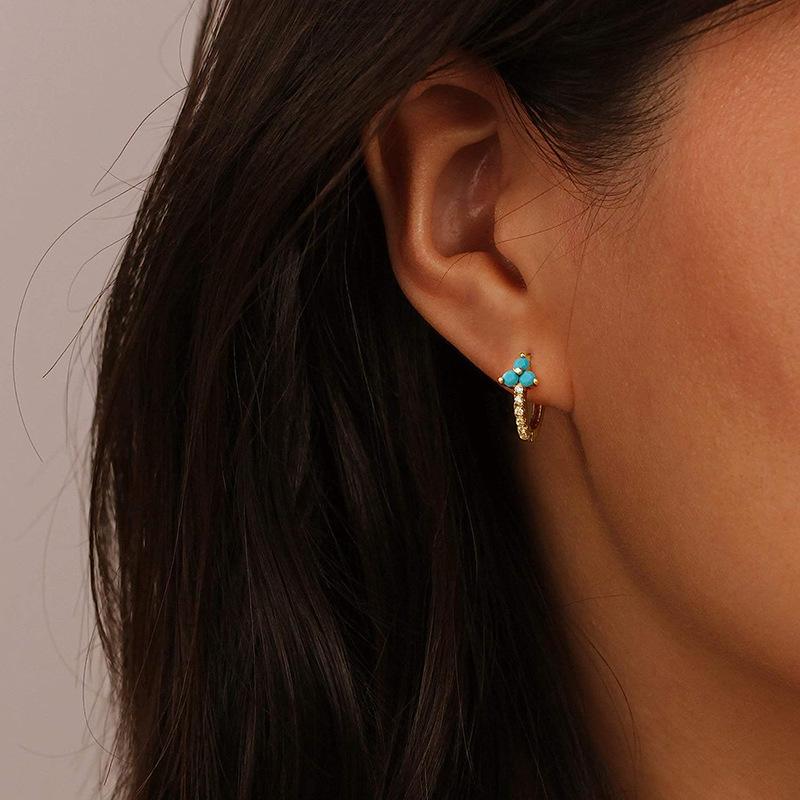 Geometric Ear Buckle, Light Luxury Slightly Inlaid Unique Design Earrings Bohemian Women'S Earrings