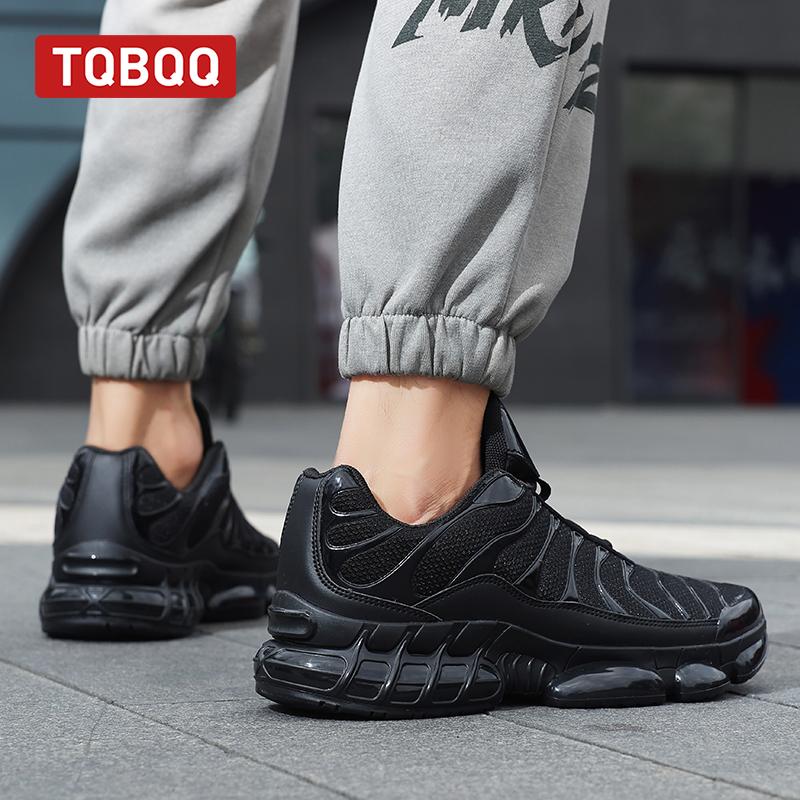 Men Air Cushion Sport Sneakers Breathable Lightweight Outdoor Black Women's Running Shoes Athletic Jogging Tenis Walking Shoes