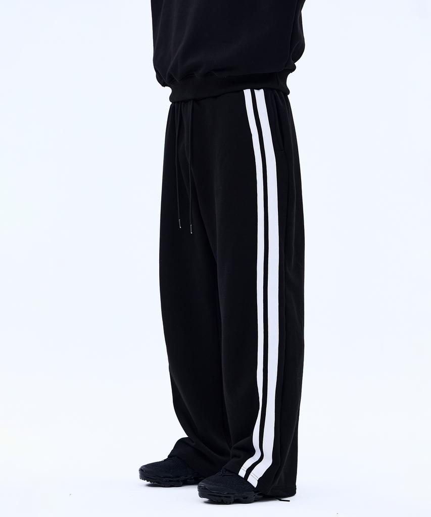 Mihag Ivy League Track Line Wide Pants (Black)