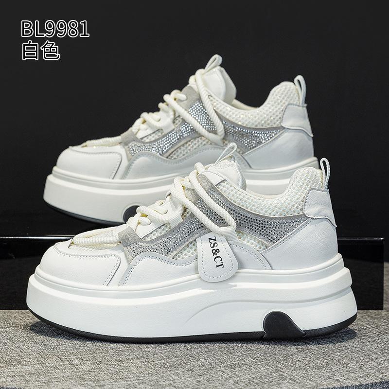 

Модная 6,5 см Весенняя Повседневная Обувь Мужская Женская Натуральная Кожа Белый Цветовой Блок Увеличенная Поддержка Свода Стопы Кроссовки Идеально Подходят Для Спорта И 34