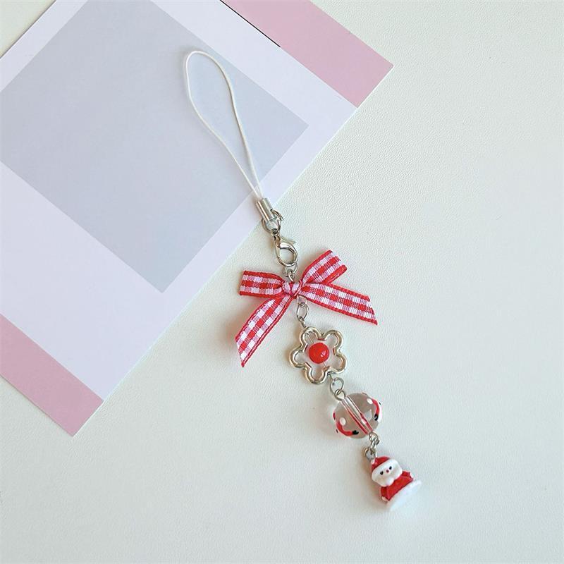 Uroczy Święty Mikołaj Kokarda Brelok Wisiorek Łańcuszek do Telefonu Zawieszka do Plecaka Dziewczęce Serce Zawieszka do Torby Dodatek Świąteczny Brelok Prezenty