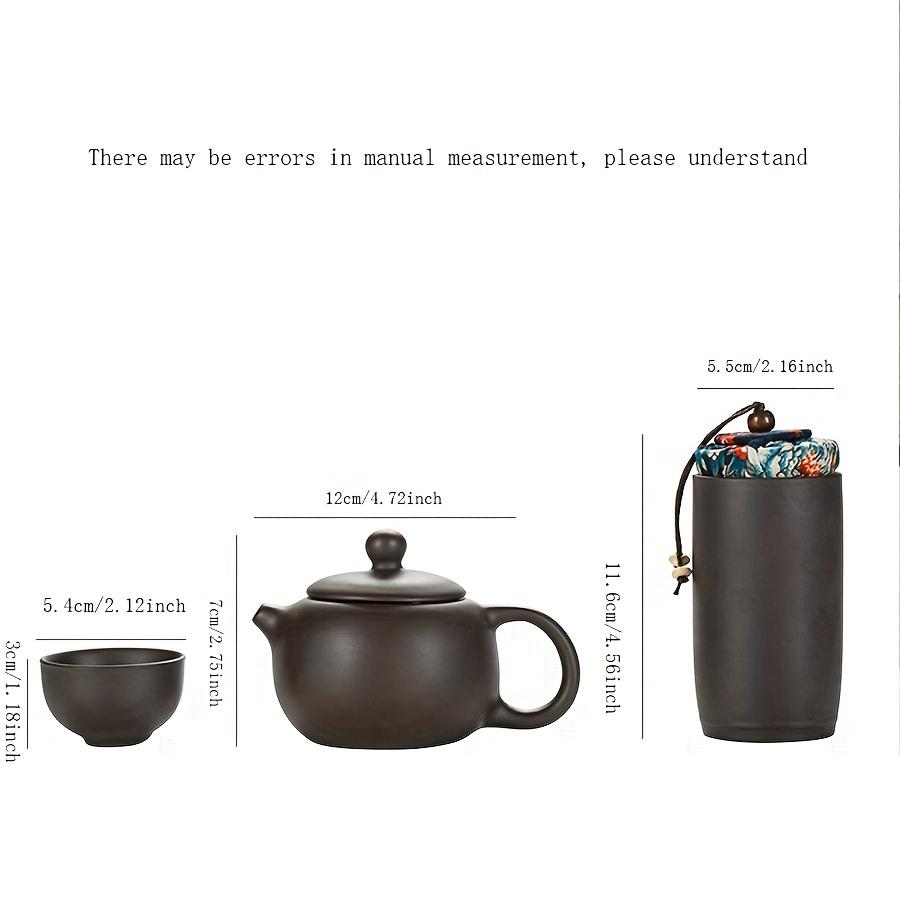 1 Set Of 5 Pcs Ceramic Travel Tea Set Purple Clay Set Include One Pot And Four Cups Express Cup Outdoor Camping Portable Tea Set For Home Restaurant H