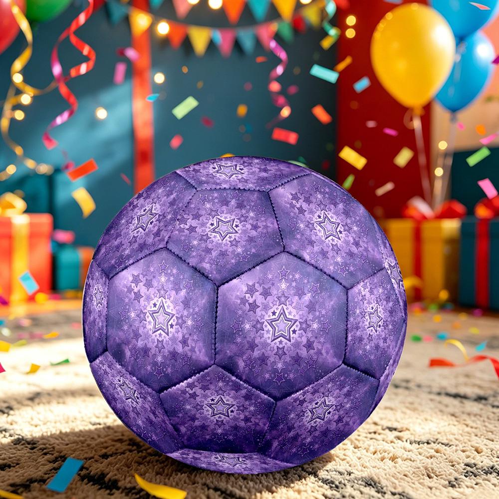 1pc Purple Star Mandala Themed Soccer Ball, Size 5, Lightweight PVC Material, Outdoor Training Soccer Ball Gift. Q62282