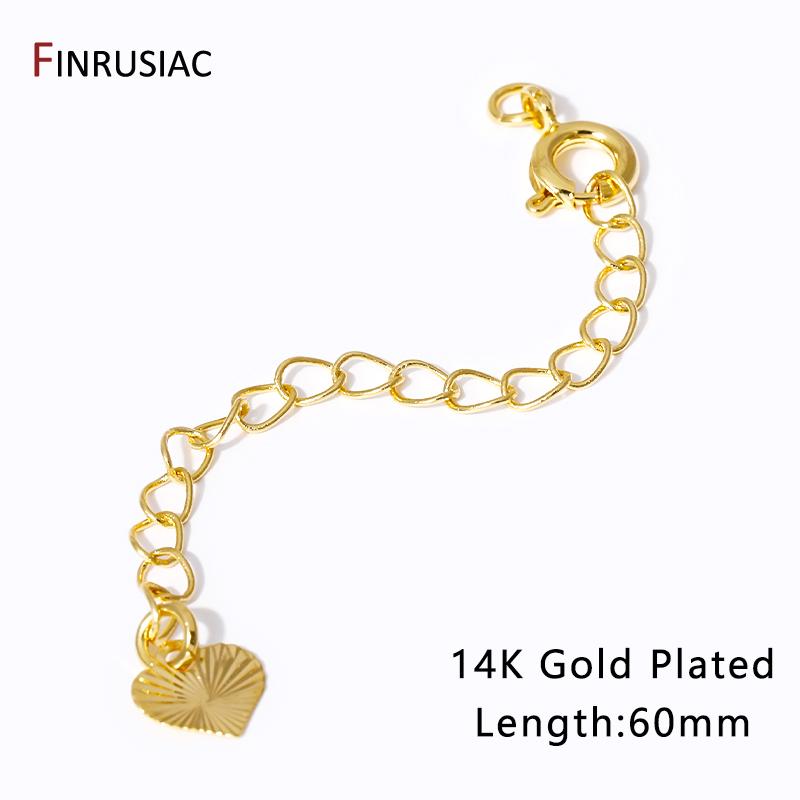 14K Gold Plated Extension Chain With Lobster Clasps End Extension Tail Chain Connector For DIY Bracelet Necklace Making Findings
