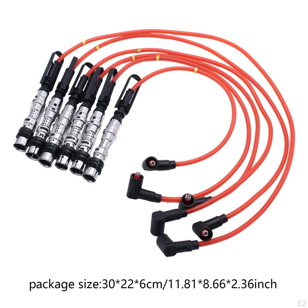 Spark Plug Wire Set High Performance Wear Resistant Auto Accessories Reliable Repair Part 6Pcs