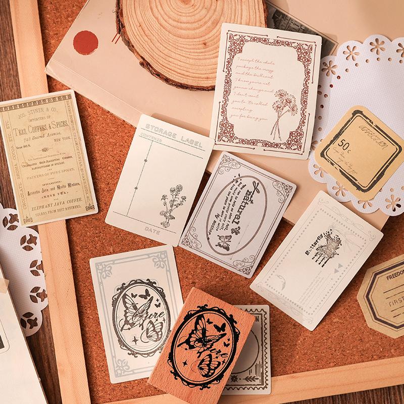 New Product Nostalgic Time Retro Material Paper Sticker Pack Collage High-value Hand Account Material Diy Stickers