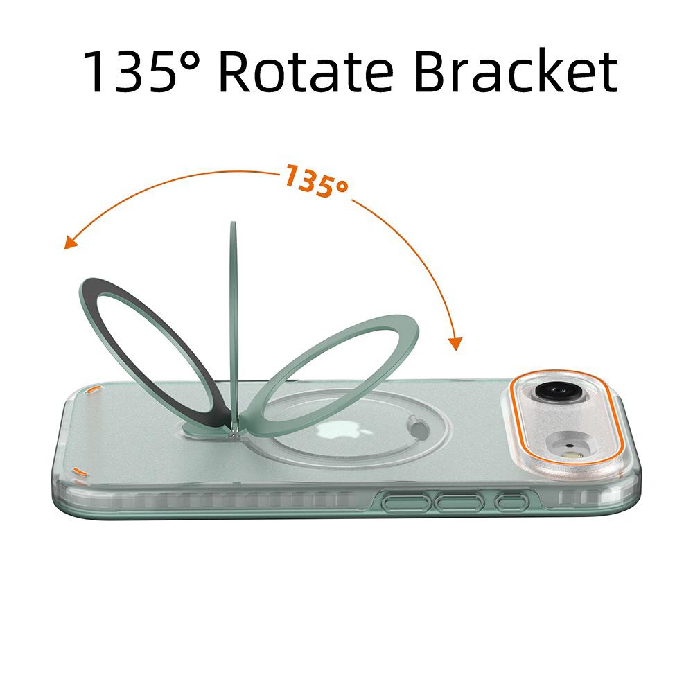 For iPhone Air Magnetic Case with Kickstand TPU+PC Shockproof Phone Cover
