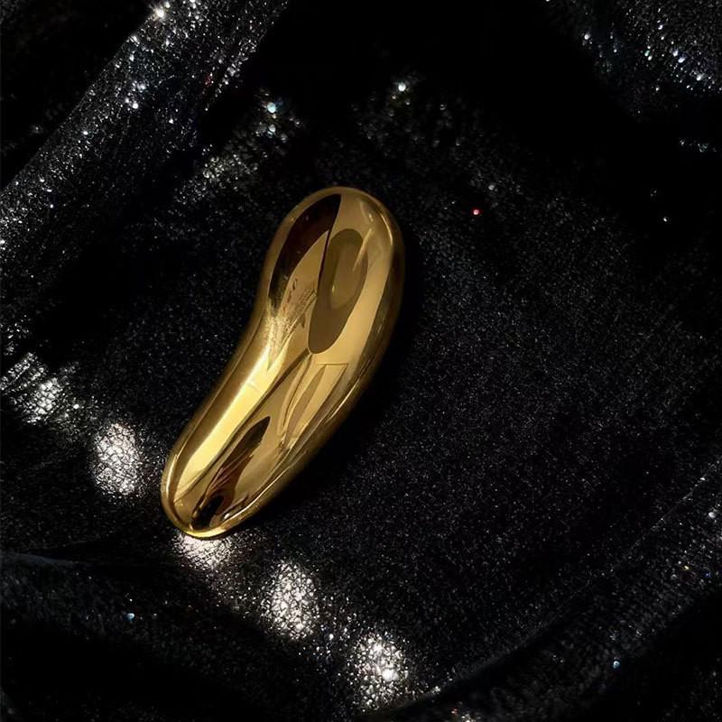 European Minimalist Gold Sunflower Seed Water Drop Stainless Steel Brooch