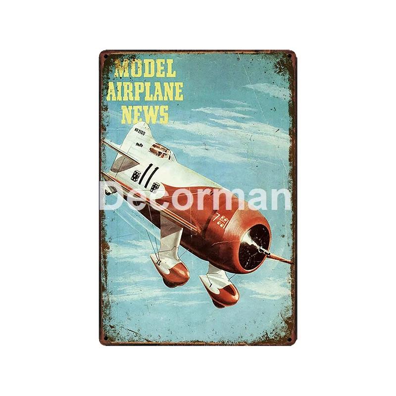 [ DecorMan ] Fighter US ARMY TroopsMetal Signs Airplane Decor LT-1988
