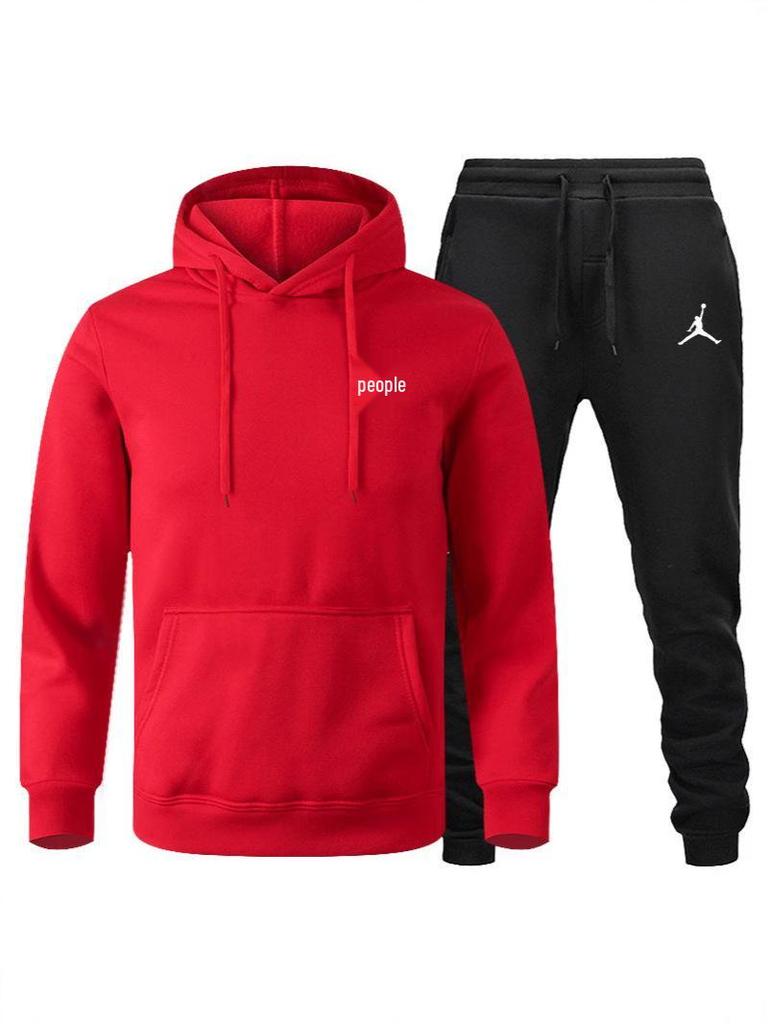 Heißverkaufendes Herren-Kapuzenjacke & Kurzarm-Set - Trendiger Lässiger Sportlicher Europäischer Amerikanischer Stil