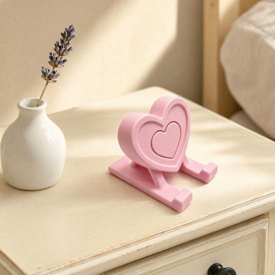 Reusable Phone Stand 3D Printed Heart Holder, Love Shape Mobile Desktop Mount Stand, Cell Tablet Desk Mount, Valentine's Day Gift Holder