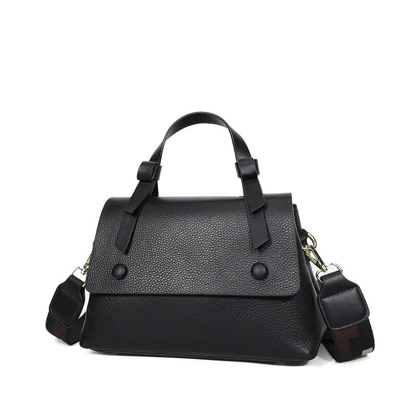 Genuine Leather Women Cowhide Tote The New Quality Leather Female Designer Handbag High Capacity Flap Shoulder Crossbod Bag