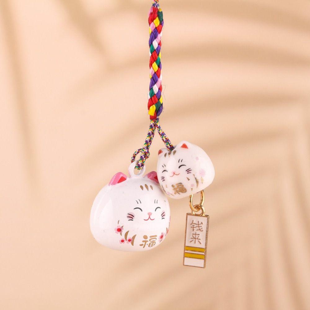 Phone Lanyard Cartoon Key Charm Zinc Zinc Alloy Lucky Cat Pendant Sweet Maneki Neko Key Chain  Girls