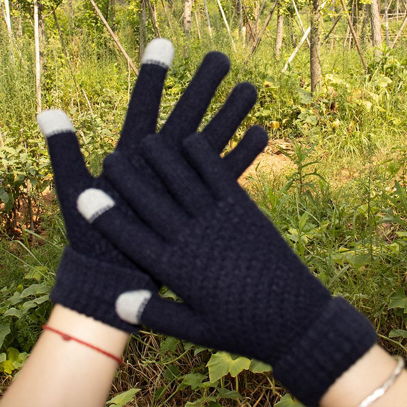 

Зимние флисовые перчатки с сенсорным экраном для мужчин, женщин и студентов - Теплый шерстяной дизайн для езды на велосипеде, вождения и холодной погоды. One Size тёмно-синий