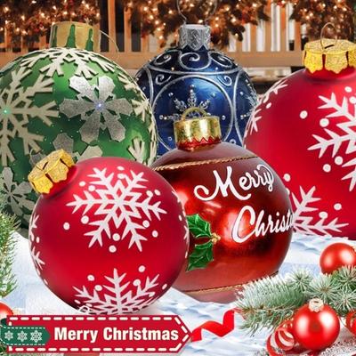 23.6 Inch Christmas Ball Christmas Indoor Outdoor Crafts Decoration PVC Inflatable Ball Family Christmas Holiday Party Ball
