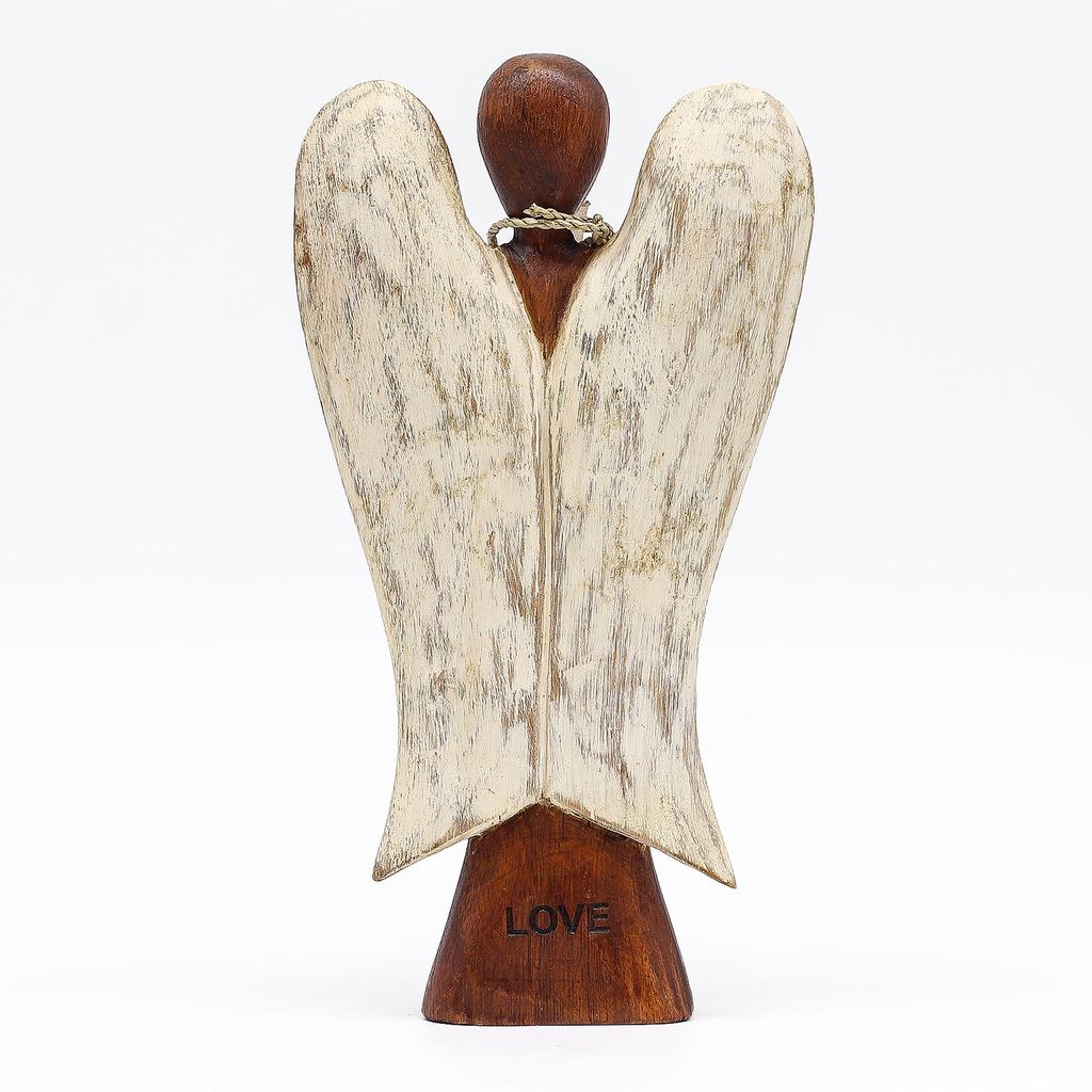 Fából készült Angyal figura – Szerelem 20cm